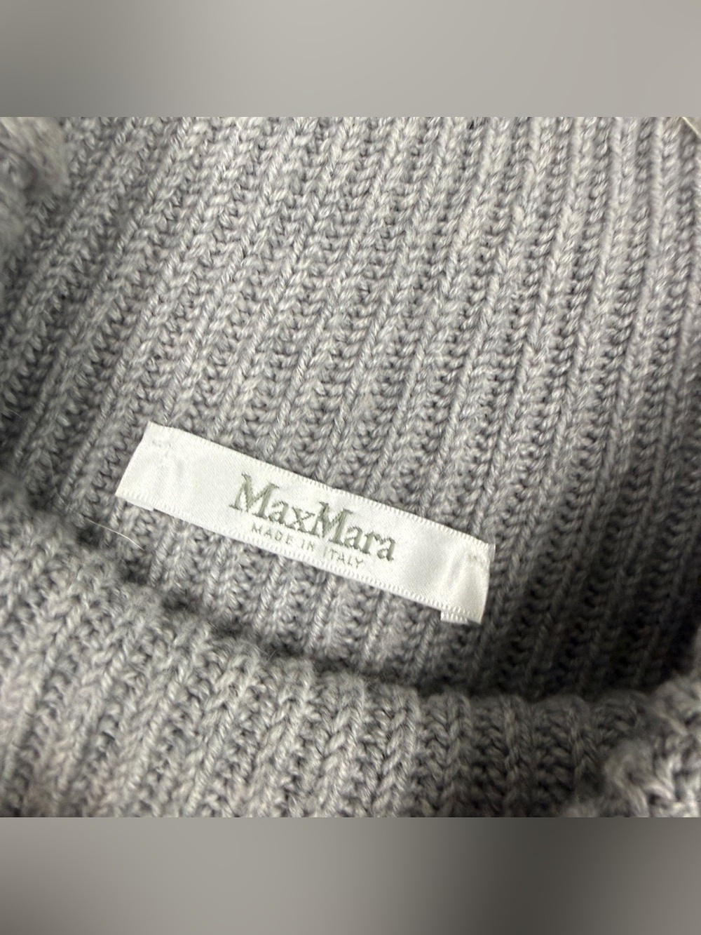 MaxMara Wool Ribbed Knit Pullover Grey Sweater - Picture 5 of 8